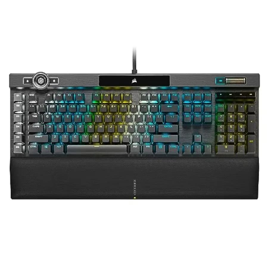 Tastiera meccanica RGB cablata per gaming, per streamer e giocatori, con keycap PBT double-shot neri, compatibile con Elgato Stream Deck e iCUE.