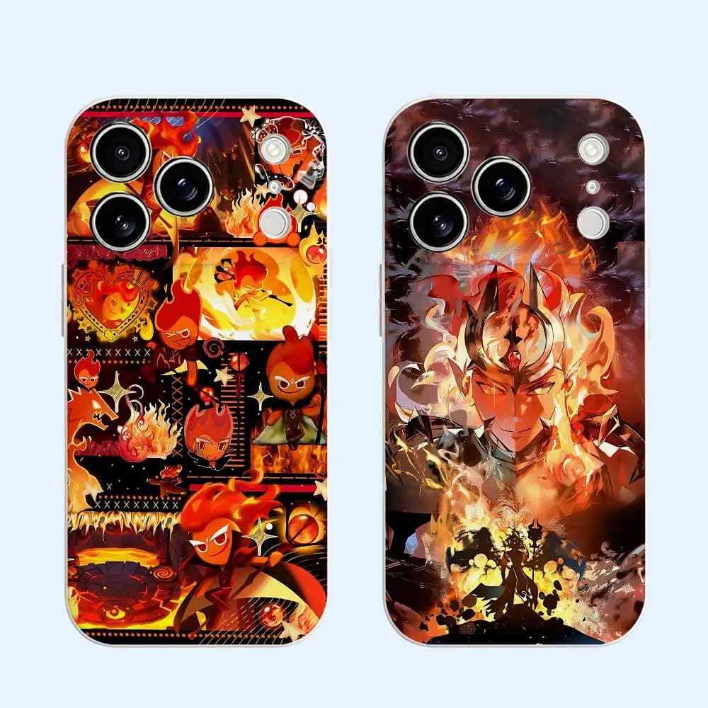 Fire S-Spirit C-CookieS Black Soft TPU Case For iPhone 17 16 15 14 13 12 11 Pro Max Plus Air XR Silicone Phone Cover
