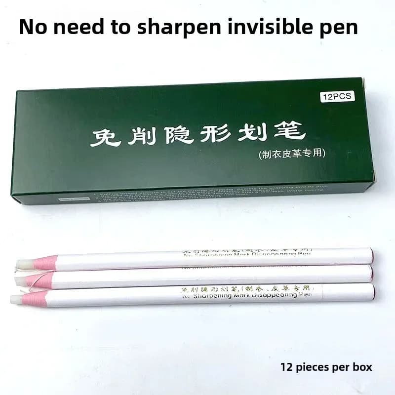 12Pcs Pull String Crayons Heat Erasable Sewing Pens Roll Paper Multi-Purpose Fabric Marking Auto Disappearing High Temperature