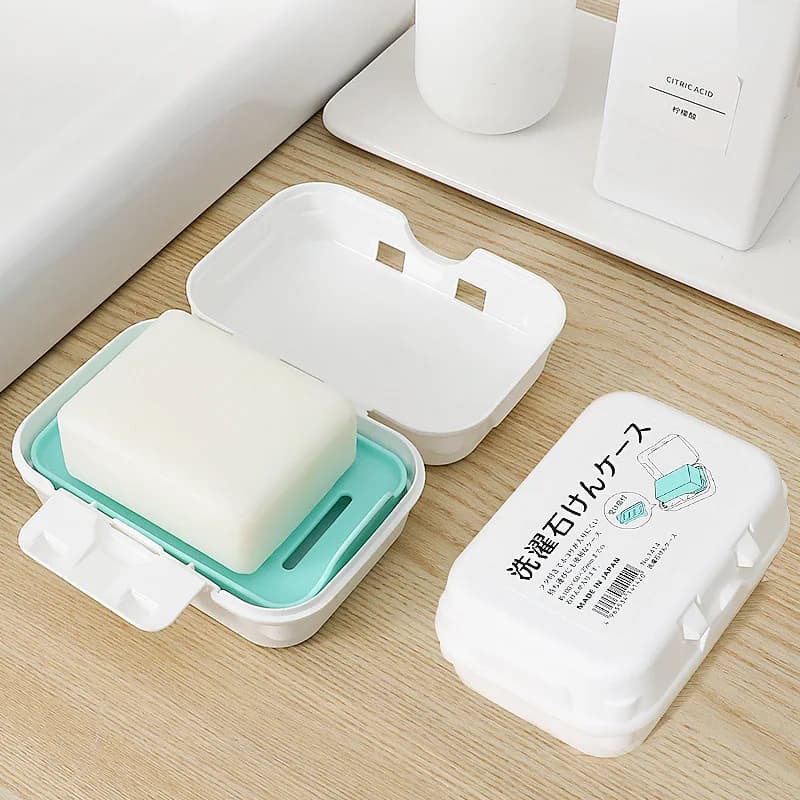 Dustproof Soap Box Small Exquisite Travel Soap Container Portable Drainable Plastic Box Bathroom Supplies Household Storage Tray