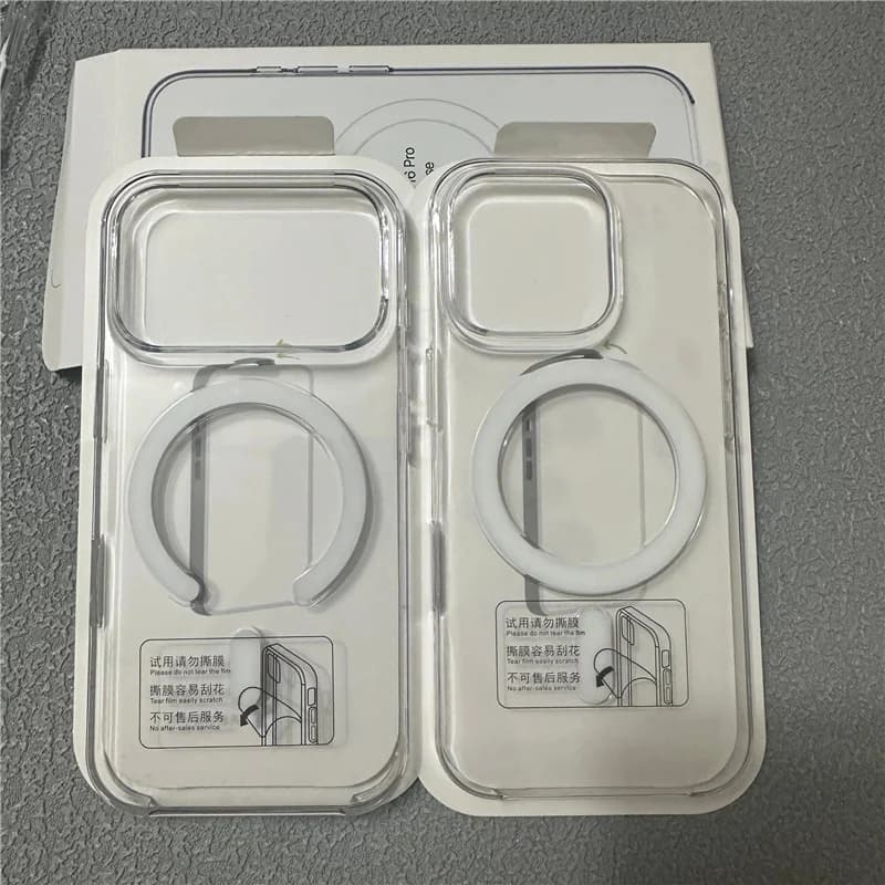 Custodia Magnetica Trasparente con Animazione per iPhone 17 16 15 14 13 17 Pro Max, Cover Rigida con Scatola per Ricarica Wireless MagSafe