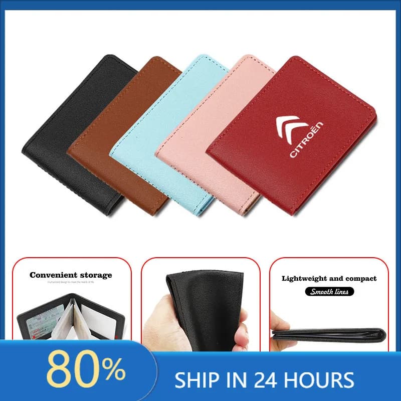 Car Stickers Ultra-thin Car Driver License Cover Credit Card Holder For Citroen C1 DS3 C2 C3 Vts C4 Saxo C4L C5 C6 C8 Xsara C3-X