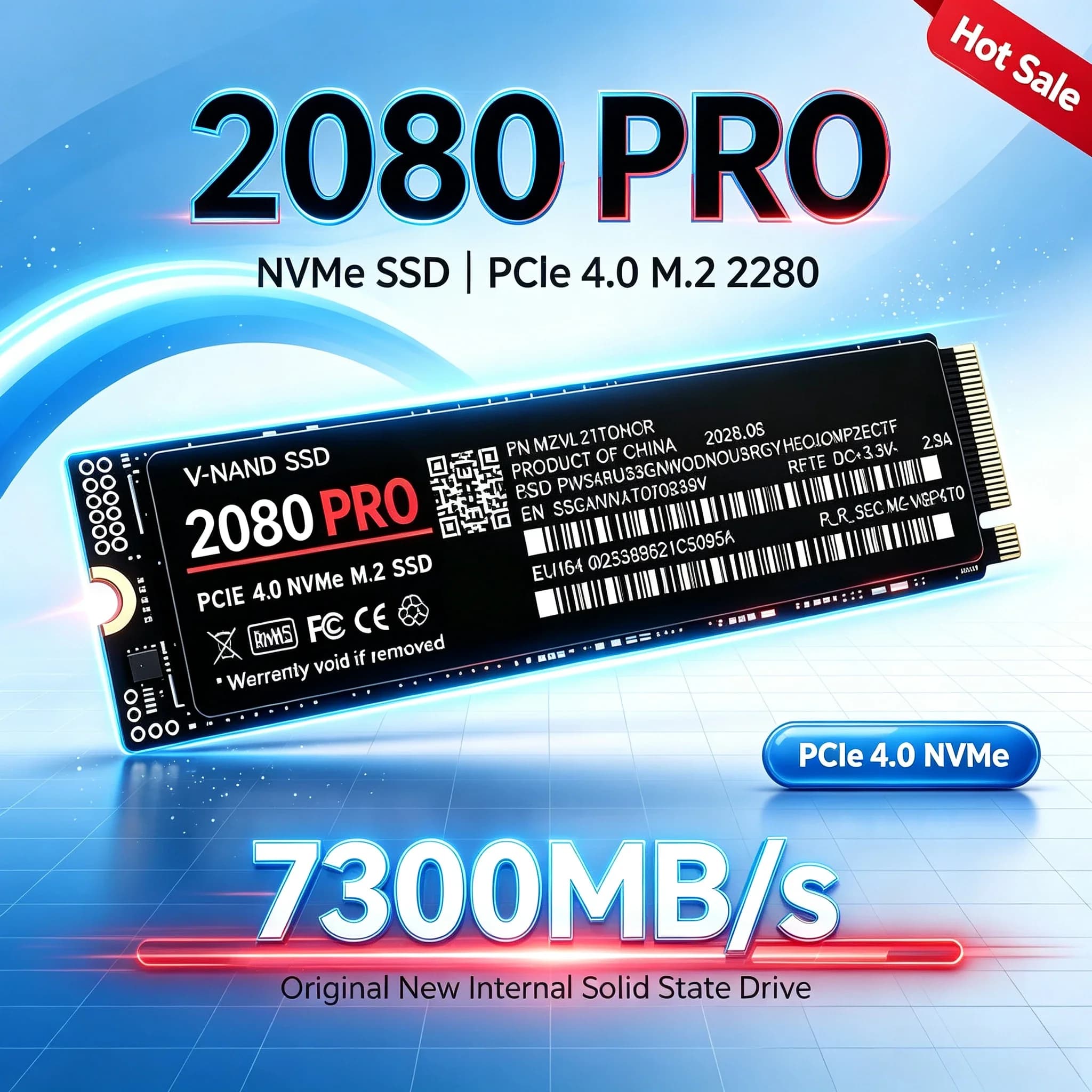 2080 PRO M.2 2280 NVMe SSD PCIe Gen4.0 X4 7300MBs TLC 3D NAND 500GB to 4TB internal gaming drive for PS5 PC low power