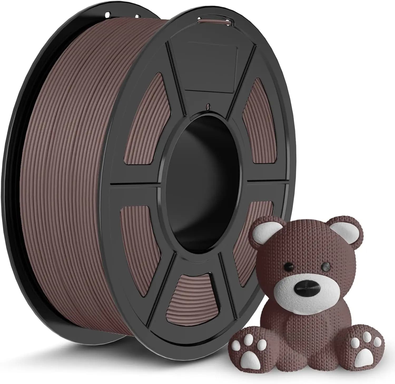 Filamento PLA Marrone per Stampante 3D, 1.75mm, Bobina da 1.1KG, Alta Precisione +/-0.02mm per la Maggior Parte delle Stampanti FDM