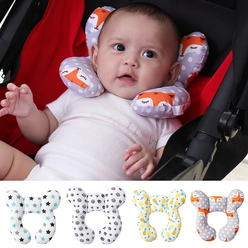 Nuovi cuscini per dormire a forma di U in morbido cotone per bambini del fumetto cuscino per passeggino funzionale per bambini cuscino per passeggino