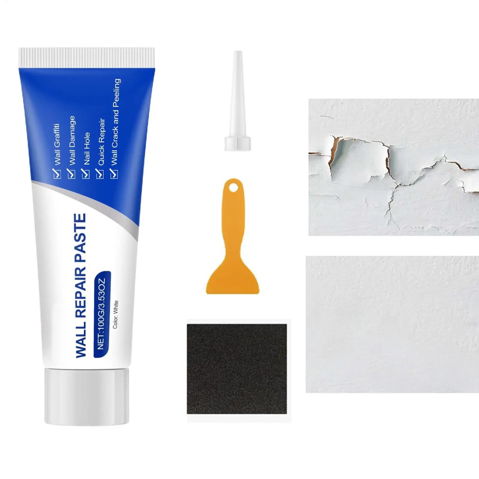 Repair Kit for Cartongesso with Raschietto, Pasta for Filling of Holes and Crepes, Muff Resistant Reparator Agent, Home Restoration Tool for Blows