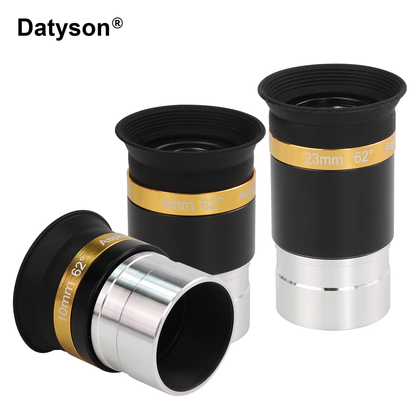 Datyson yepieces 4/10/23mm Obiettivo grandangolare 62 gradi Asferico HD Accessorio per telescopio completamente rivestito per telescopio astronomico da 1,25''