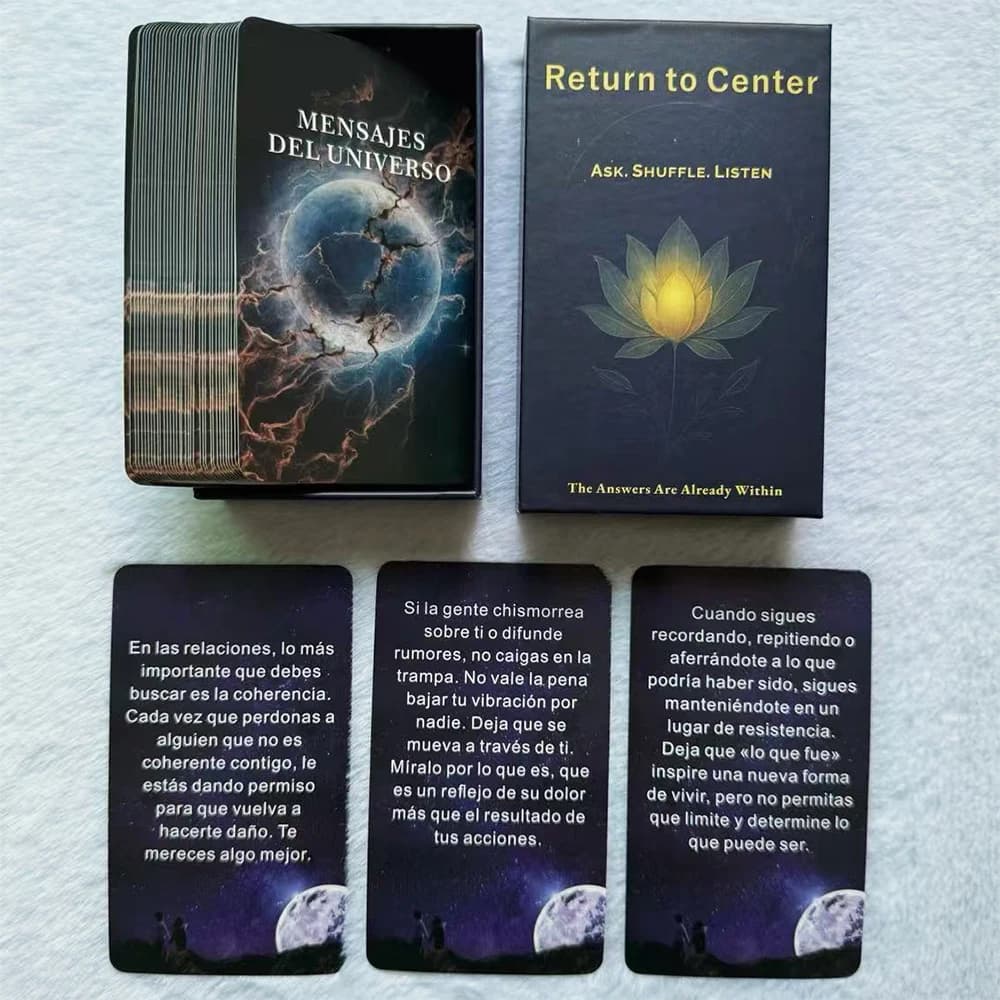 Carte Oracle spagnole, Mazzo di messaggi dello spirito dell'universo per l'esplorazione interna, Mazzo di Oracolo della Saggezza Cosmica, 12x7 cm, 54 carte, Carta Taro