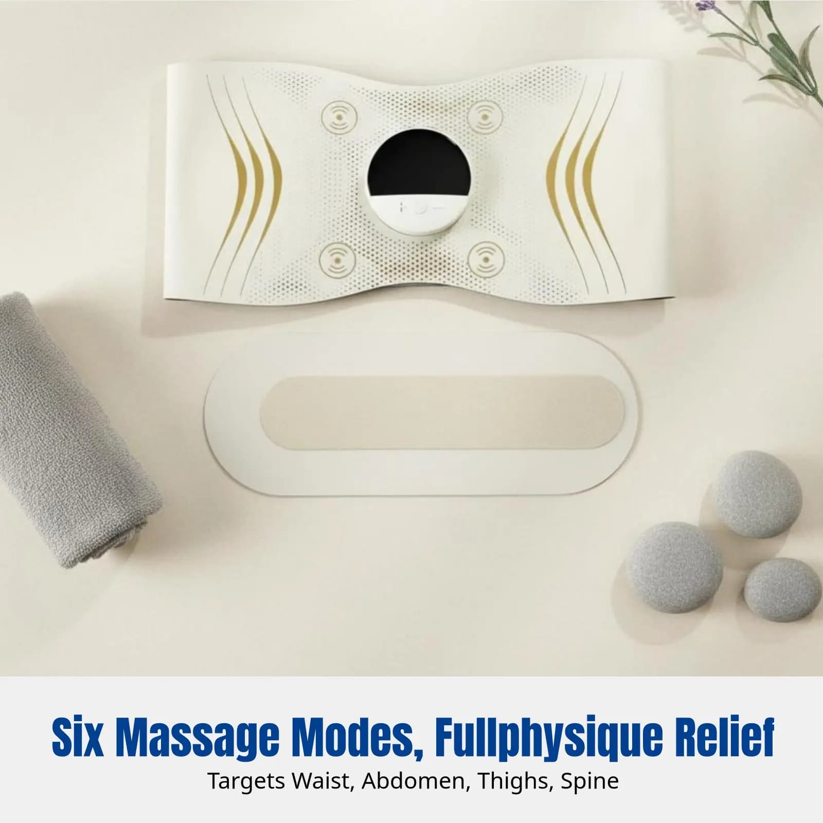 Multifunctional Smart Heating Massage Belt, EMS Microcurrent, Portable Abdominal Vibration Massager