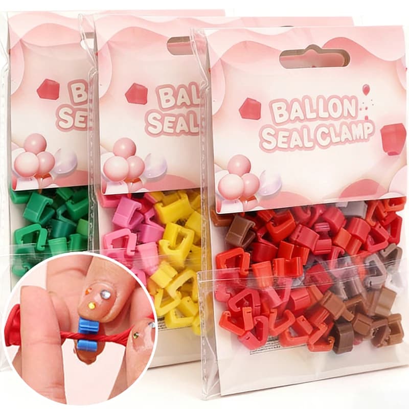 500/100x Clip per Sigillare Palloncini, Decorazioni per Feste, Matrimoni, Compleanni, Design a Scatto, Strumento in Plastica per Legare, Accessori per Palloncini in Lattice