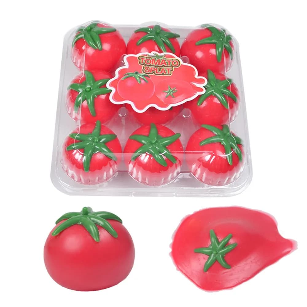 Palla antistress squishy di pomodoro - Giocattolo sensoriale morbido e agitato per autismo ADHD, giocattolo da spremere a rimbalzo lento per adulti e bambini, regalo di Natale