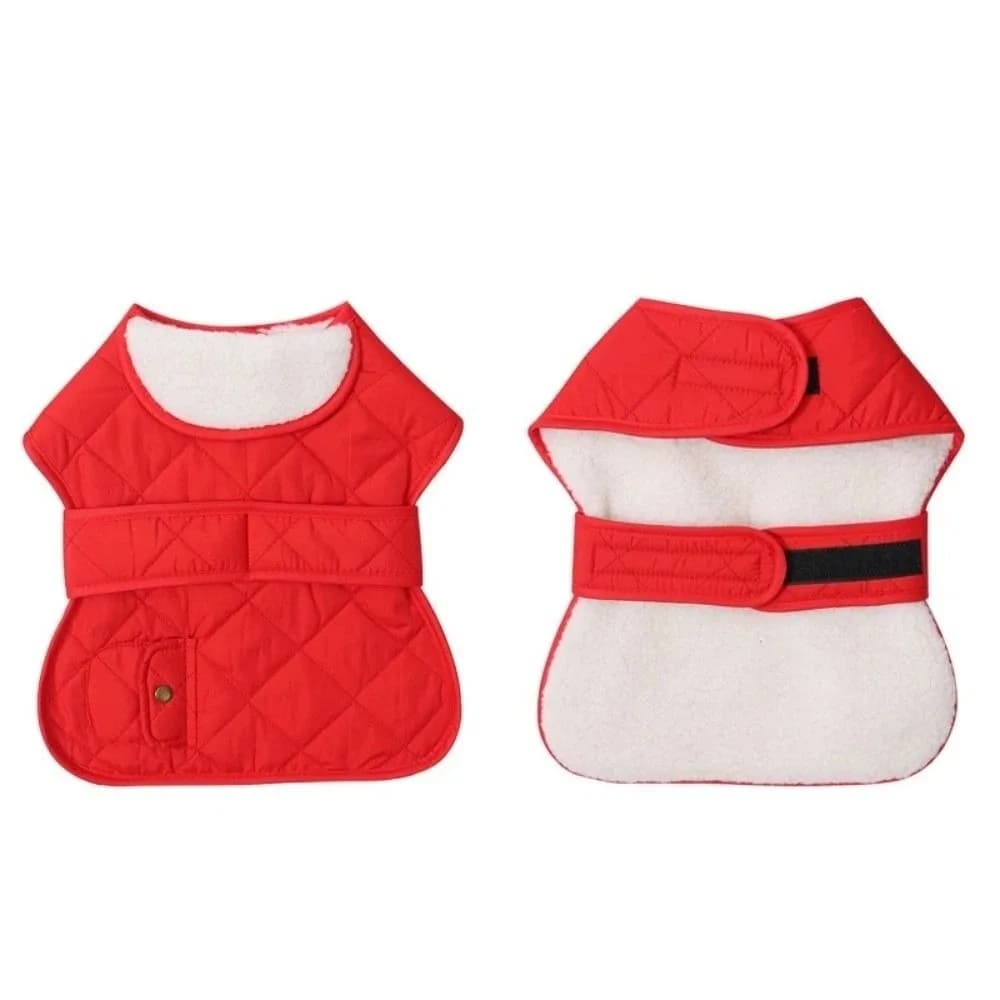 Cappotto invernale per cani caldo alla moda Abbigliamento termico per cani addensato regolabile Morbido pile Collo alto Abbigliamento in cotone per animali domestici da esterno