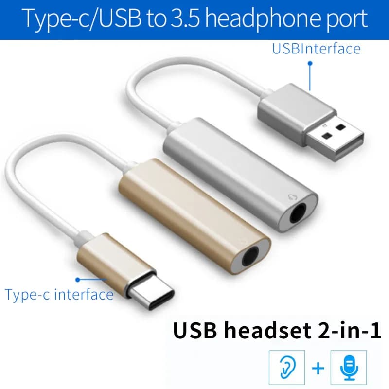 USB/Type-C a Jack Stereo da 3.5mm auricolare cavo adattatore Audio scheda Audio esterna convertitore Jack Controller microfono per cuffie