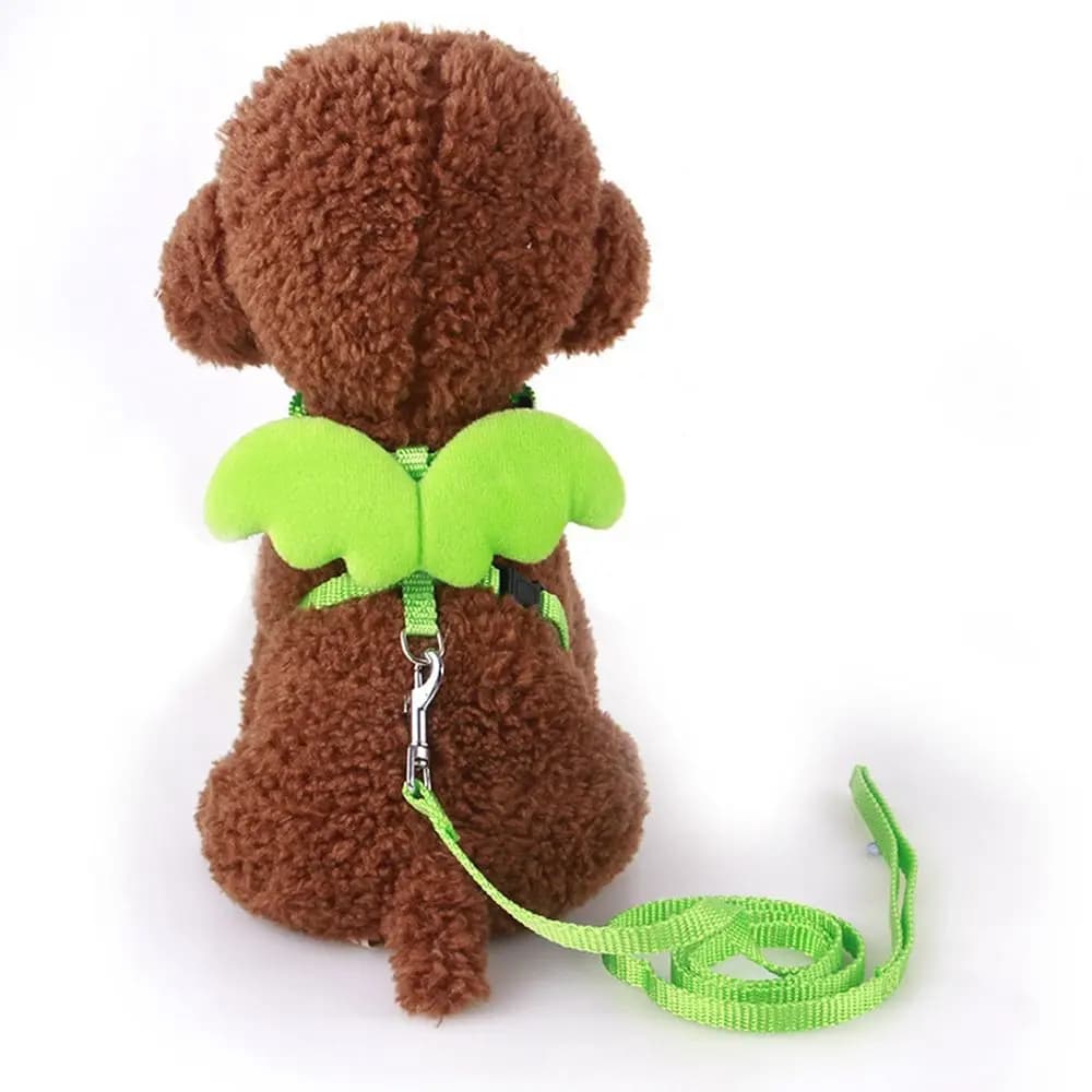 Set Guinzaglio e Collare per Cuccioli con Ali d'Angelo - Accessori per Animali Domestici da Passeggio all'Aperto - Guinzaglio e Pettorina per Cani e Gatti