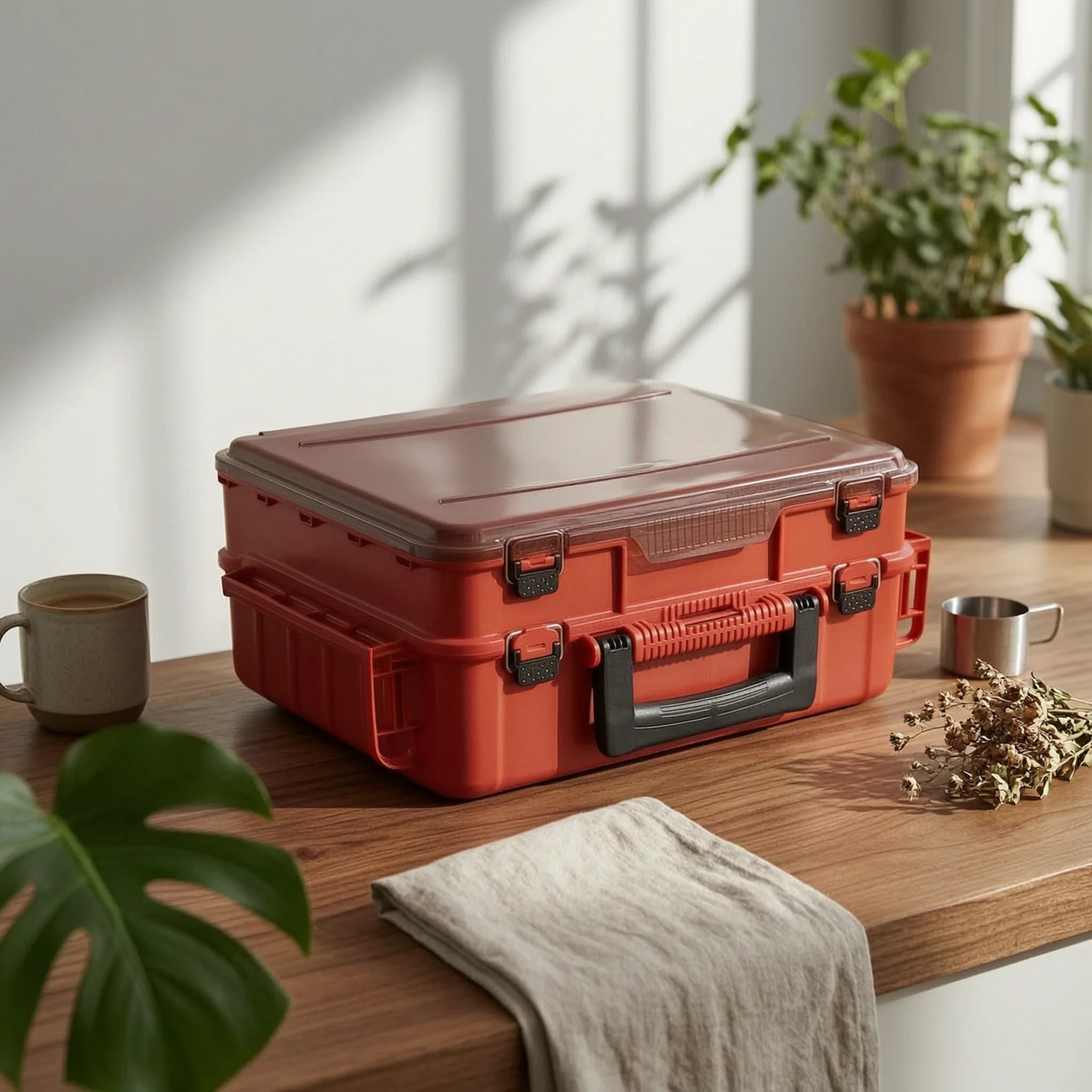 Double-Layer Tackle Box ABS Double Layer Tackle Box Modular Partitions Carrying Handle
