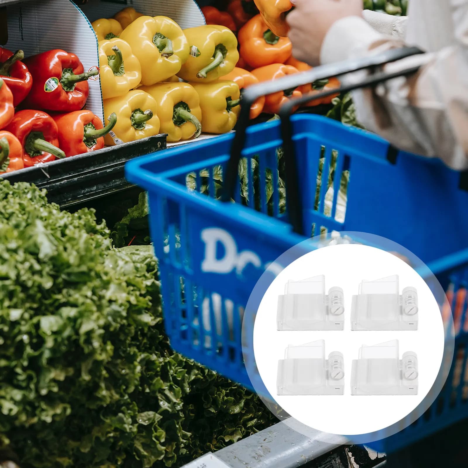4 Pezzi Clip Magnetica Professionale per Esposizione Prezzi, Supporto per Etichette da Supermercato, Clip Pubblicitaria per Scaffale, Morsetto Doppio per Cartellini Prezzi