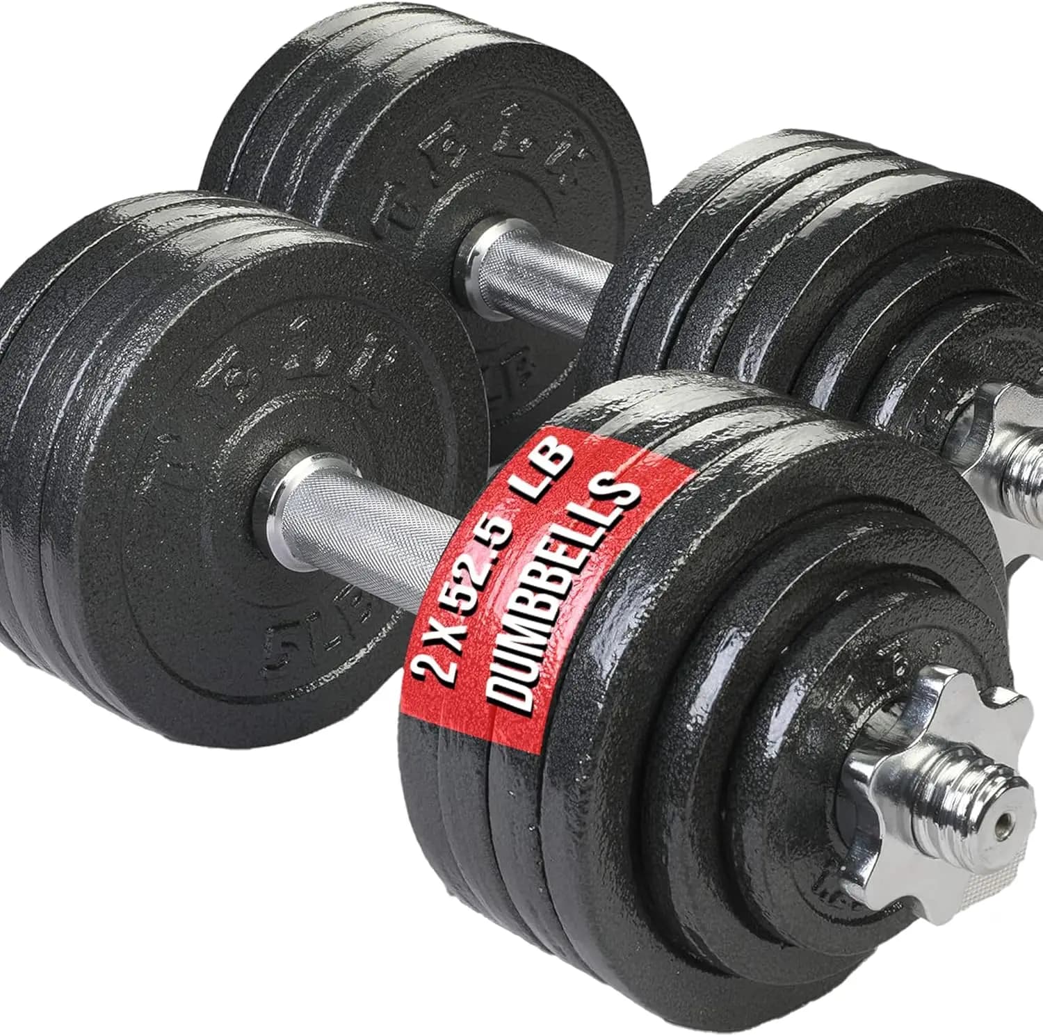 Set of Adjustable Manubris with Cast Iron Plates - Spare Parts for Home Gym for Strength Training