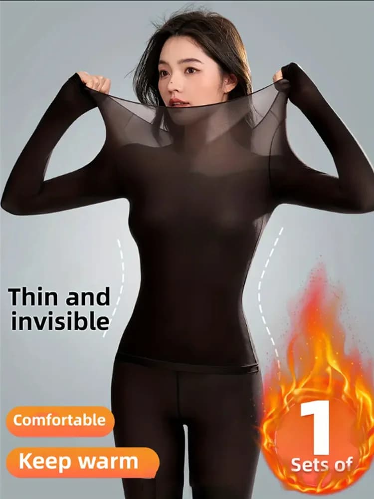 Set di biancheria intima termica calda senza cuciture da donna Set di biancheria intima termica da donna primo strato mutandoni lunghi 2 pezzi tuta invernale abbigliamento termico da donna sottile