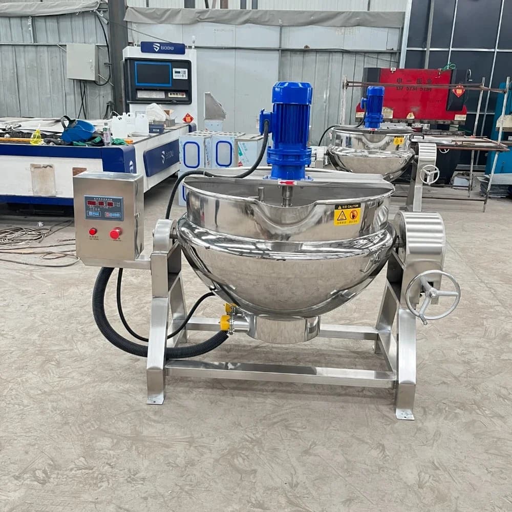 300 liters heated electric kitchen mixer Double layered Kettle Food Processing Machinery