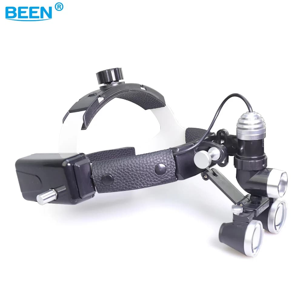 LED front lamp with 5 W dental enlargement lenses with 2.5X/3,5X magnification lens, surgical front lamp for dental laboratory with adjustable brightness point