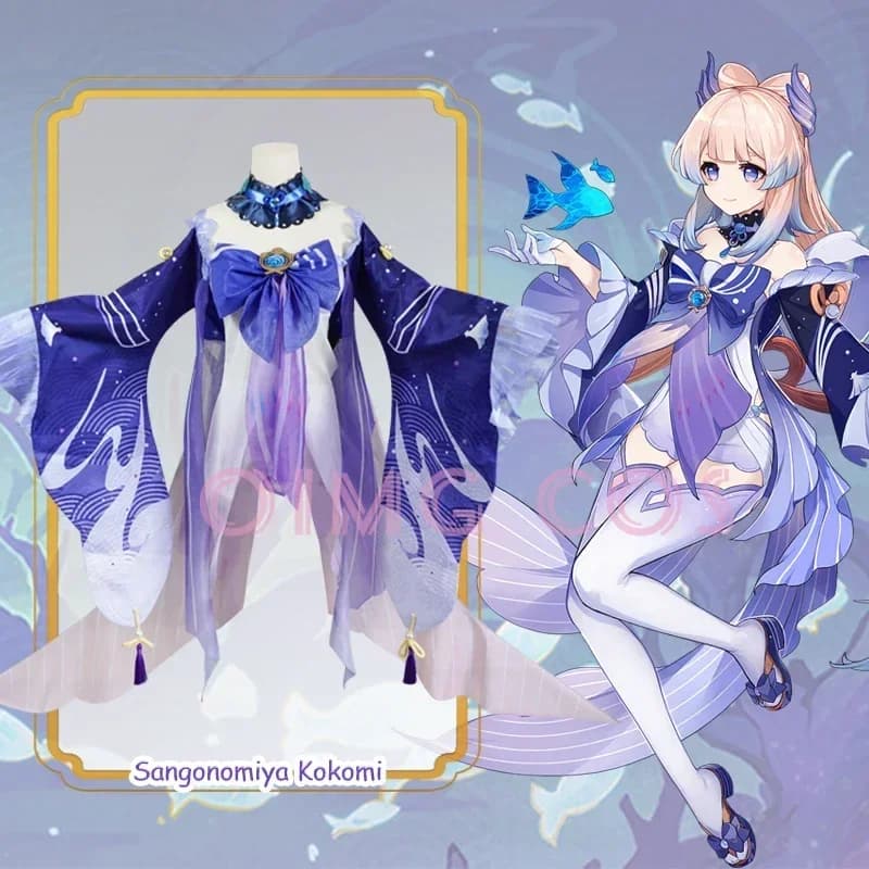 Sangonomiya Kokomi Costume Cosplay Genshin Impact Anime Costumi di Halloween in stile cinese Gioco