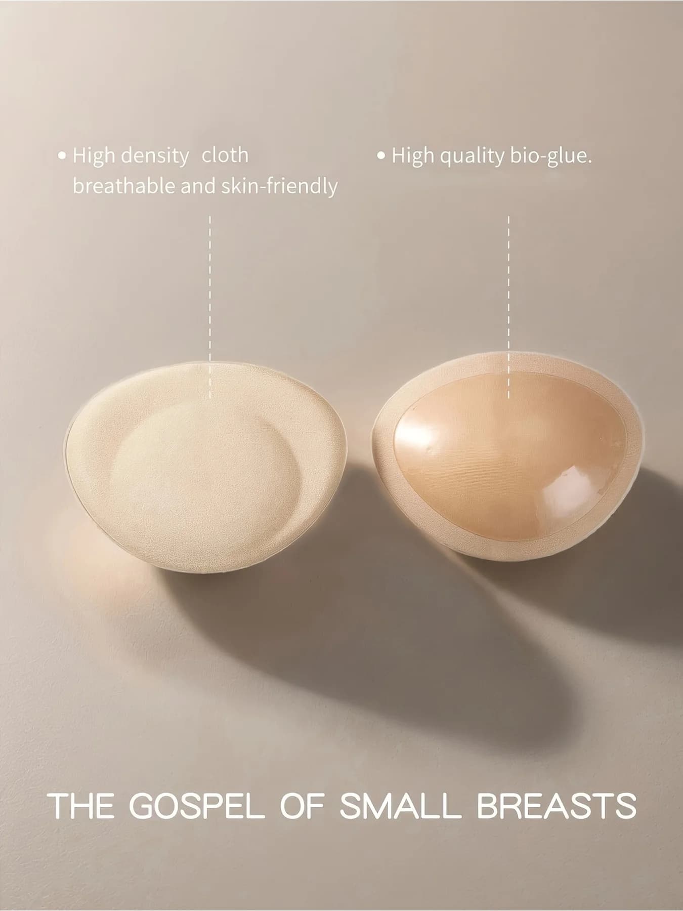 Self-Adhesive Push-Up Bra Inserts, Breathable Skin-Friendly Cloth Pads for Small Breasts, Ideal for Wedding Dresses & Swimwear