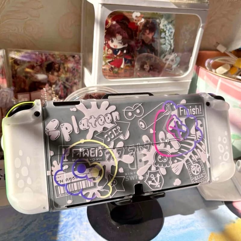 Switch 2 Oled Protective Case Hard Shell Dockable Splatoon 3 Anti Scratch Shockproof Protective Cover For Adult Gamers