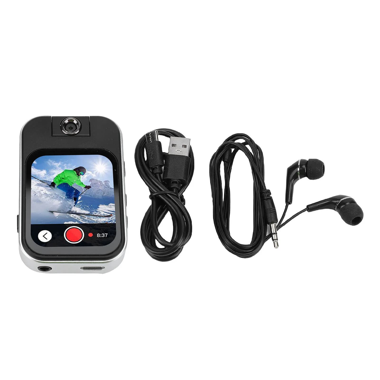 Lettore MP3 Bluetooth con Clip Sportiva, Schermo Touch HD da 2,02 Pollici, Lettore Musicale Portatile, Registratore Vocale e Video per Corsa e Ciclismo
