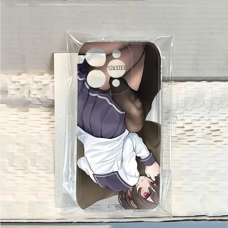 Anime cartoon Cute JK Uniform girl Phone Case For iPhone 11 12 13 14 15 16 17 Pro Max Plus Soft Clear shockproof Cover