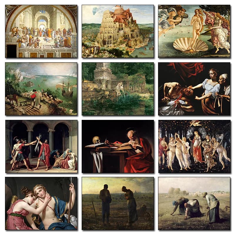 Poster e Stampe Classiche Vintage del Famoso Dipinto 'La Dondola' (La Nascita di Venere), Stampa Diamantata, Quadro da Parete per Casa e Camera