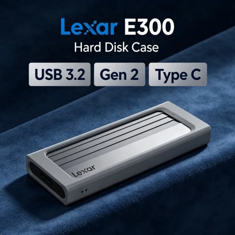 Lexar E300 M.2 SSD Enclosure USB 3.2 Gen 2 Type C Mobile NVMe Drive Housing for 2230/2242/2260/2280 External Disk