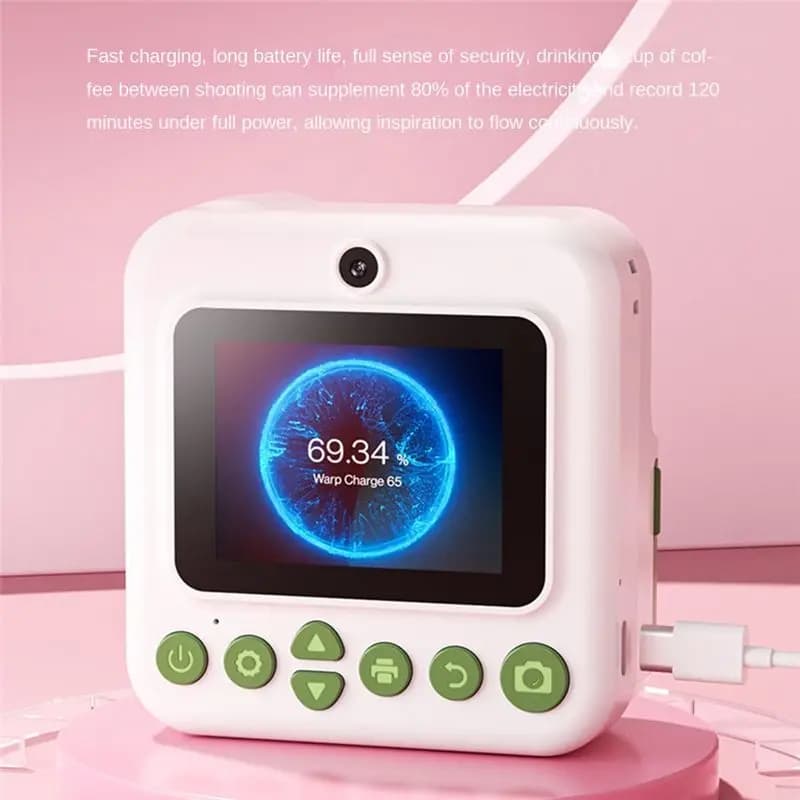 N93RNUOVO! Fotocamera Digitale per Bambini, Cabine Fotografiche Fai-da-Te, Cornici per Foto, Mini Stampante Termica Rosa