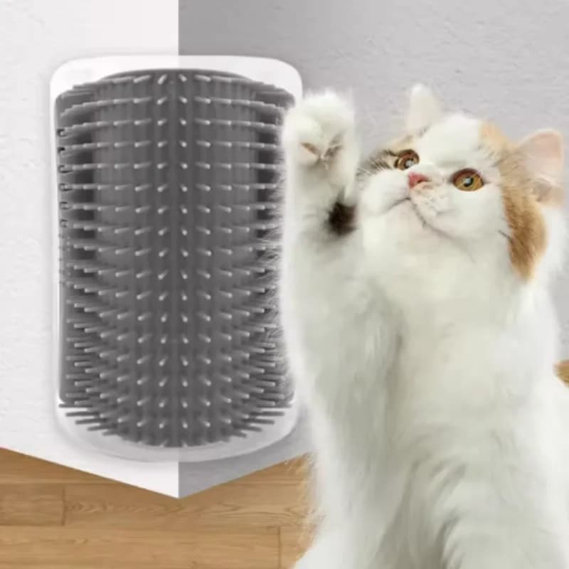 Cat Self Groomer Brush Wall Corner Soft Grooming Scratcher and Brush for Short and Long Fur Cats -Softer Massage Toy Pet Product