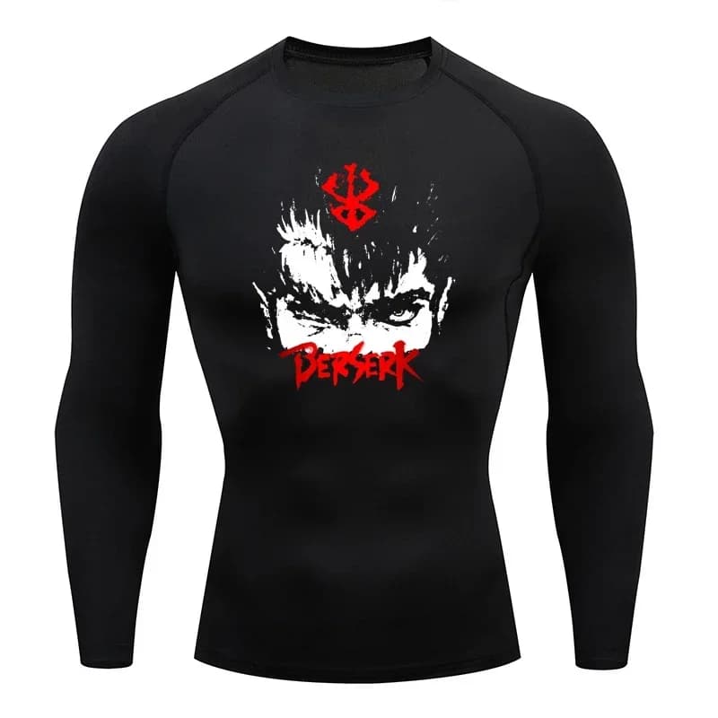 Men's Sportswear Gym Anime Berserker Men's T-Shirt Compression Collant Sports Fitness Long Sleeve Race Sportswear Training