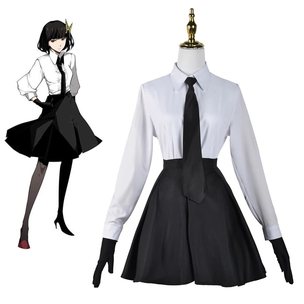 Anime Bungo Stray Dogs Akiko Yosano Costumes Cosplay Women's shirt Gonna Cravatta Gloves Dresses Dresses everyday