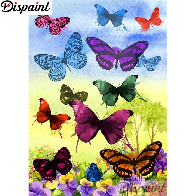 Dispaint Pieno Quadrato/Rotondo Trapano 5D Pittura Diamante FAI DA TE "Animale farfalla" 3D Ricamo Punto Croce Complementi Arredo Casa Regalo A11584