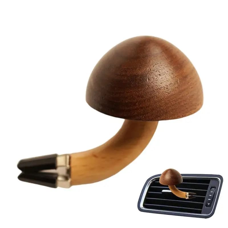 Wood Vent Clips Handmade Scents Diffuser Natural Mushroom Solid Wood Air Fresheners Unique & Attractive Automotive Interior