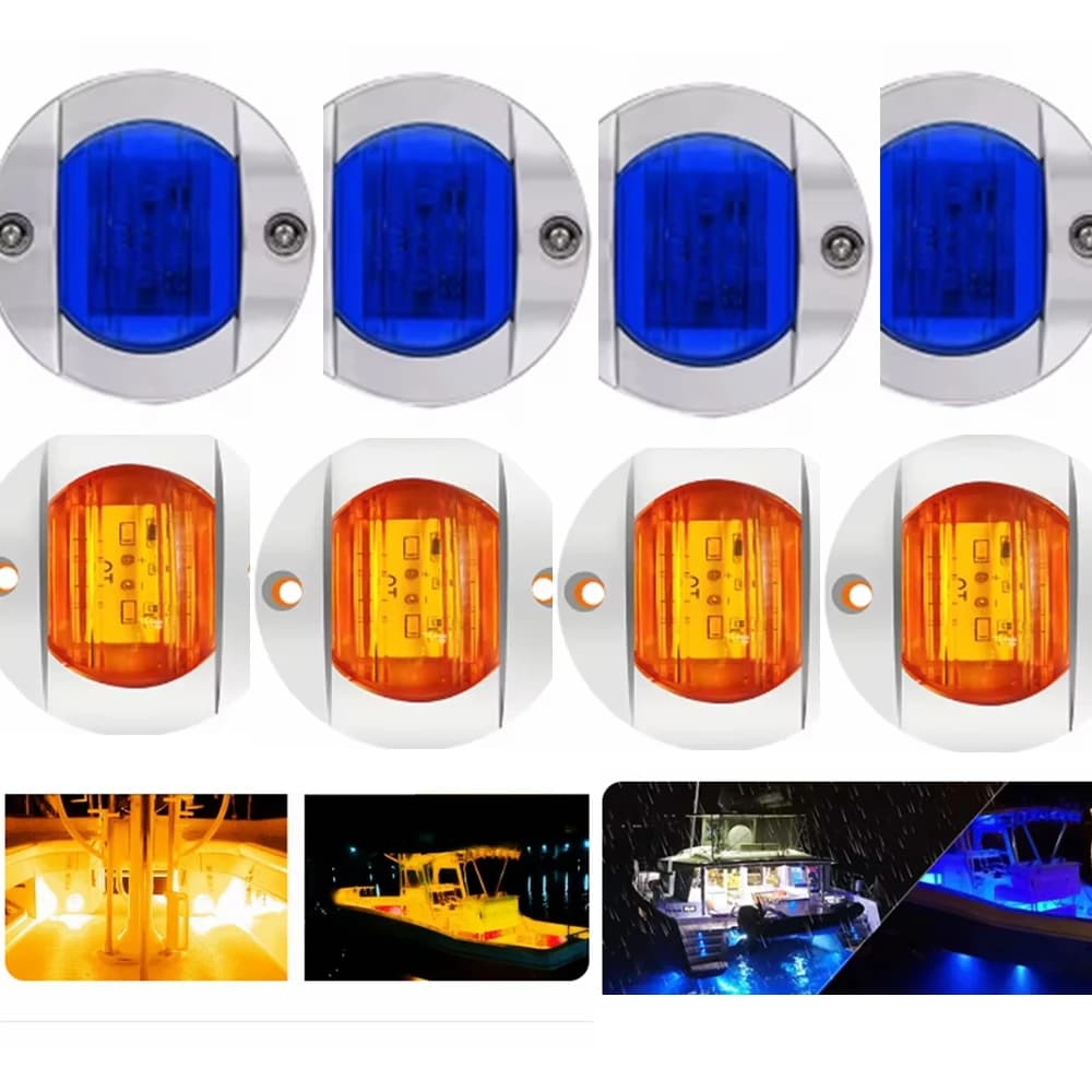 1/2/4PCS luci Marine per barche di navigazione lampada di ingombro impermeabile per camion RV Yacht poppa di ancoraggio DC 12V 6LED luce di poppa