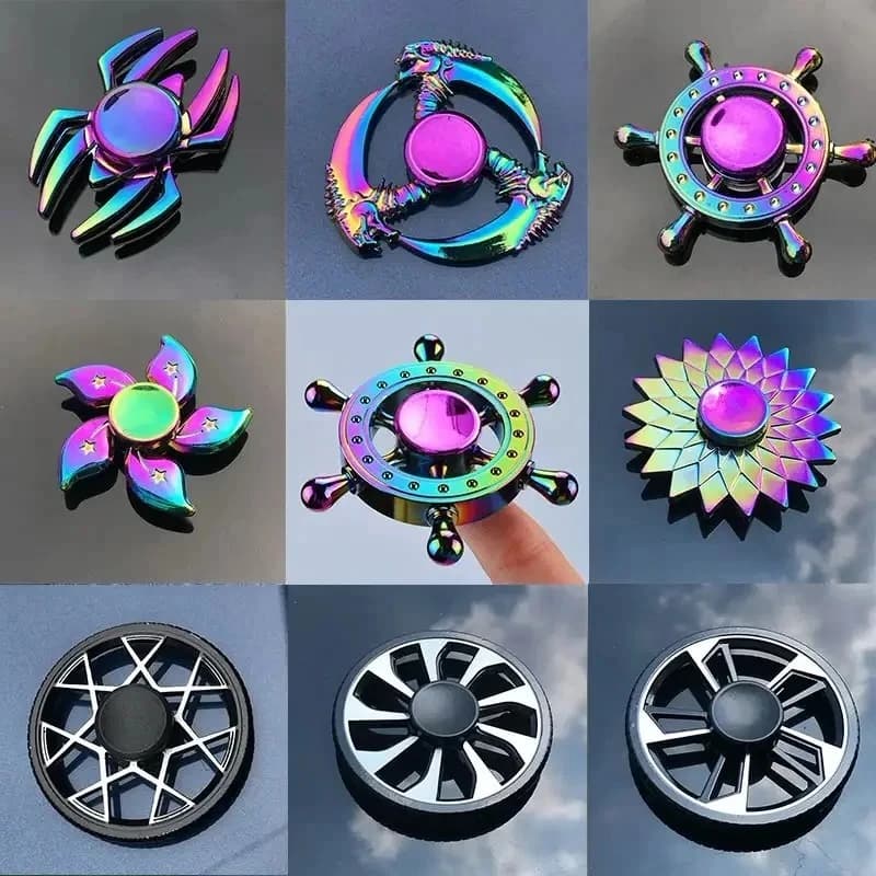 Fidget Spinner in Metallo Arcobaleno, Colorato, EDC, Antistress per Bambini e Adulti, Giocattolo Antiansia, Regalo
