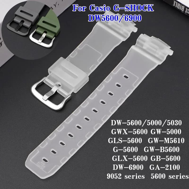 Cinturino per orologio impermeabile in resina siliconica Capocorda convesso da 16 mm per Casio G-SHOCK Ice Tough Square DW-6900 GW-M5610 Accessori per cinturini