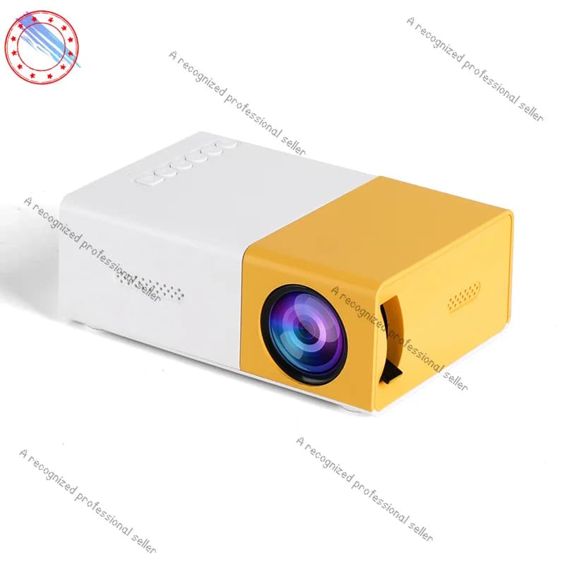 Macchina gialla e bianca YG300 mini proiettore domestico ad alta definizione famiglia YT300-1LED proiettore portatile