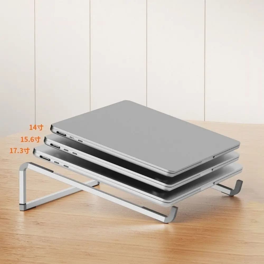 Supporto per laptop pieghevole in lega di alluminio Altezza regolabile Aumenta la staffa per notebook Dissipazione del calore antiscivolo
