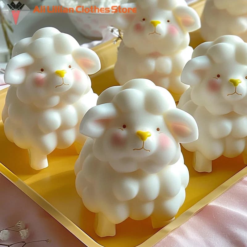 Stampo in gelatina a forma di pecora 3D stampo da forno per cucina stampo in Silicone per candele fai da te carino diffusore di pecore pietra sapone fatto a mano regalo fatto a mano