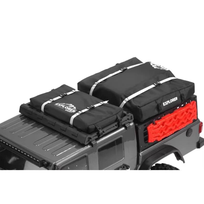 Accessori di Aggiornamento e Parti Decorative per Modello in Scala 1/8 CROSSRC EMO X4 RC Crawler: Borsa Anteriore da Tetto, Zaino Posteriore per Bagagli
