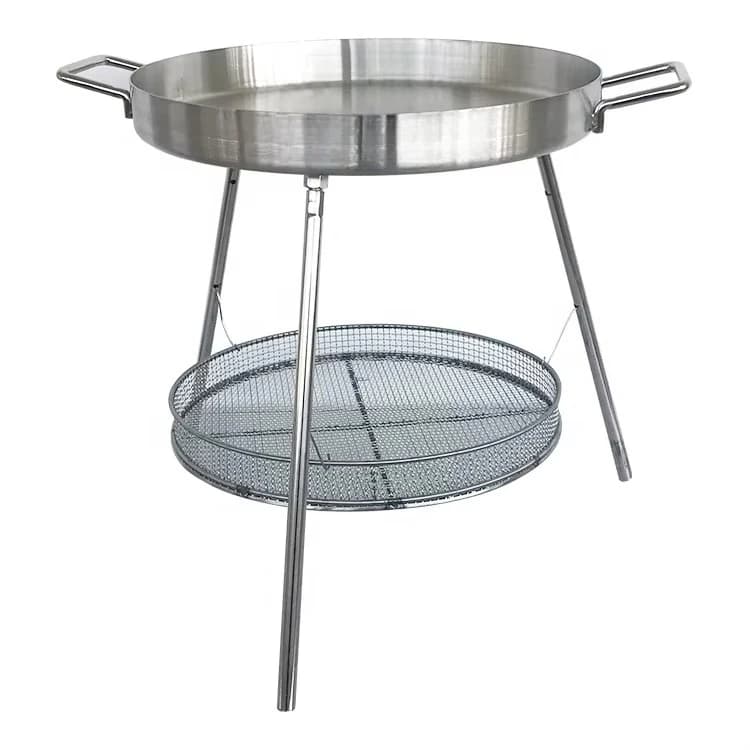 Outdoor camping/grilled stainless steel pans: portable and durable, ideal for grilling and frying