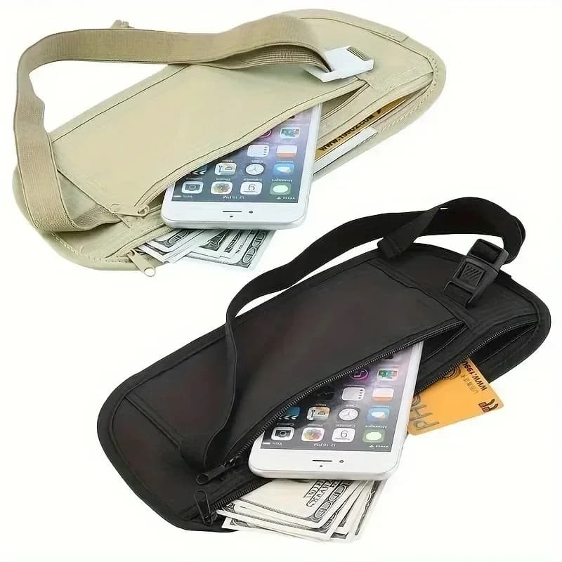 Sport Running Waist Pouch Invisible Travel Waist Pouch Passport Pouch, Money Belt, Hidden Security Wallet, Outdoor Storage Pouch