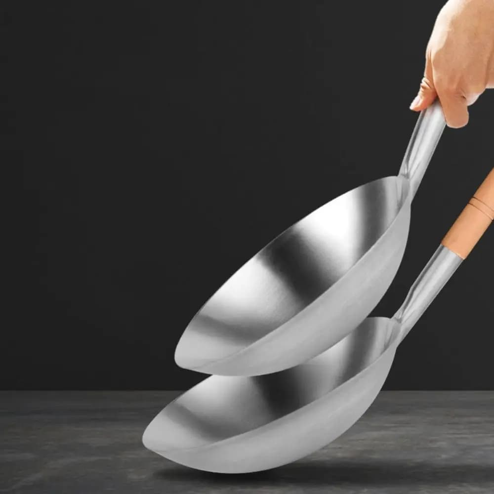 Multifunctional Stainless Steel Stir-fry Wok Thickened Anti-corrosive Frying Pan Chinese-style Water Ladle Canteen