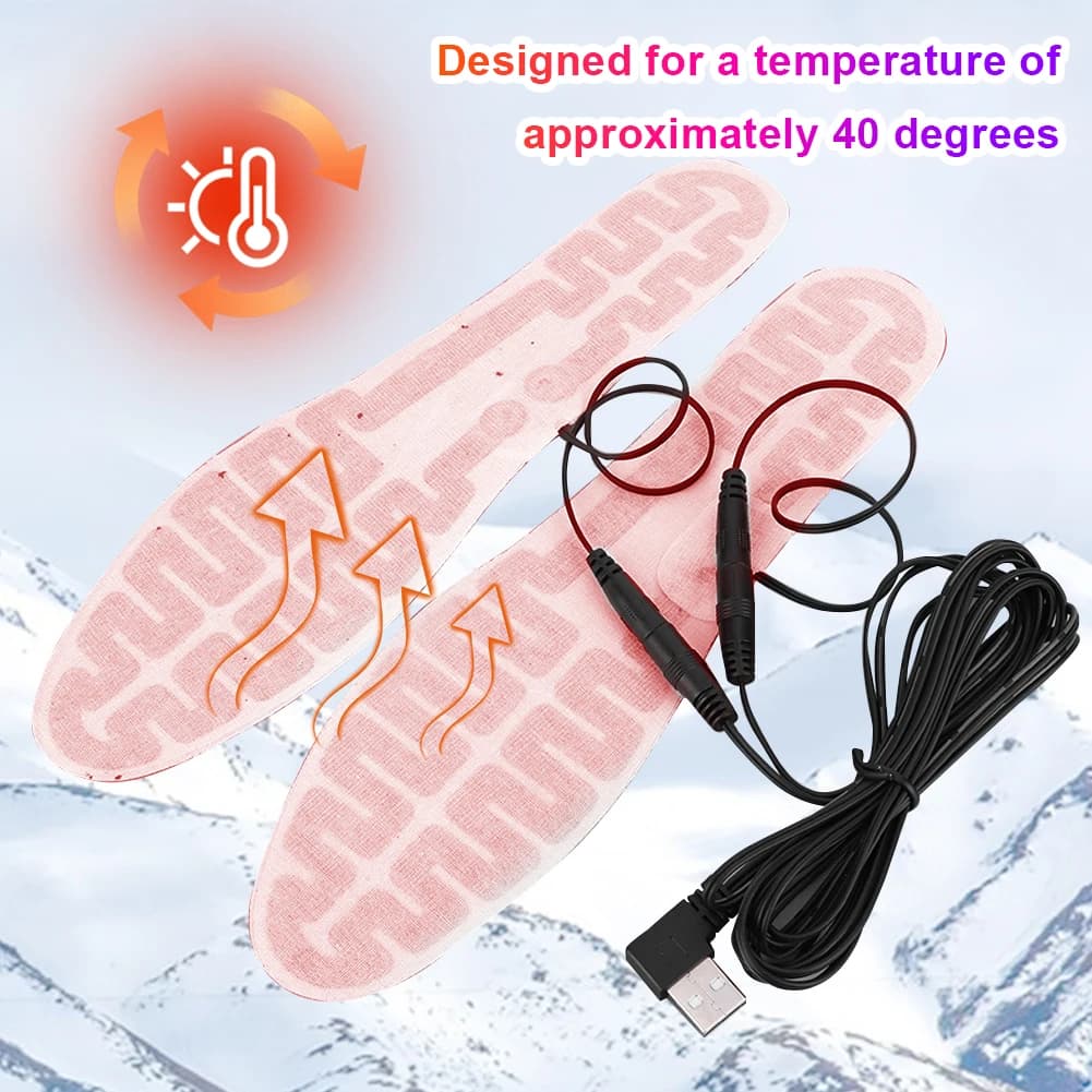 Solette per scarpe riscaldate USB 5V Scaldapiedi unisex Sport all'aria aperta elettrici invernali Soletta riscaldante calda per uomo e donna (40-45 dimensioni)