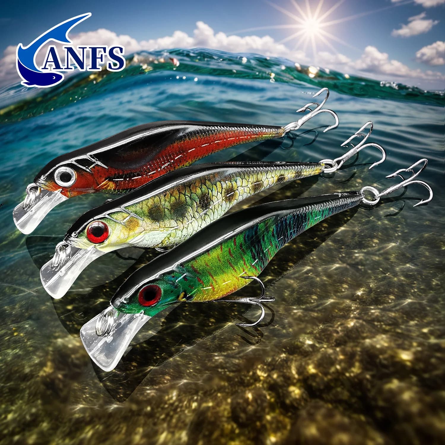 1 pz/3 pz colored print fishing bait Minnow artificial bait perfect to attract fish trophy in various depths