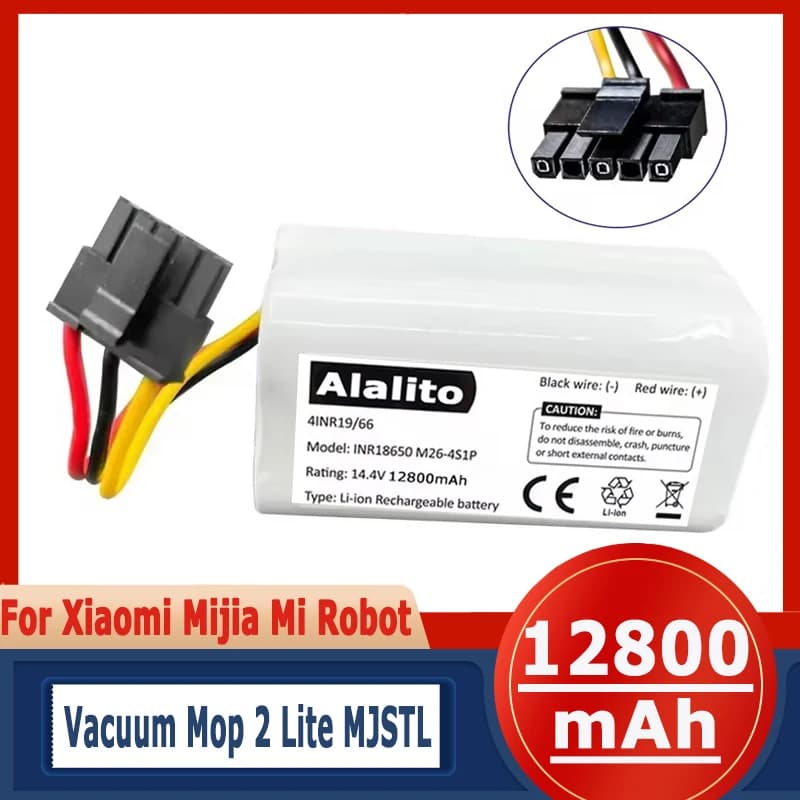 100% New Original 14.4V 12800mAh Rechargeable Li-ion Battery Pack for Xiaomi Mijia Mi Robot Vacuum Mop 2 Lite MJSTL